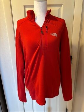 The North Face Red Half-Zip Fleece Pullover